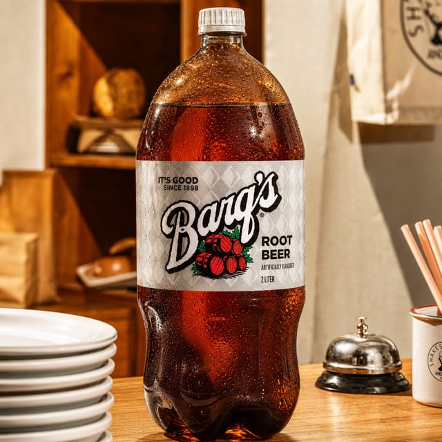 2L Barqs Root Beer.